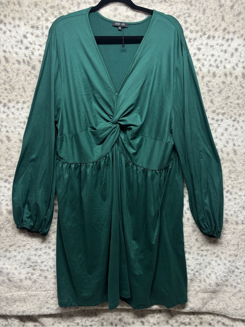 KOJOOIN LONG SLEEVE CROSS BUST DRESS